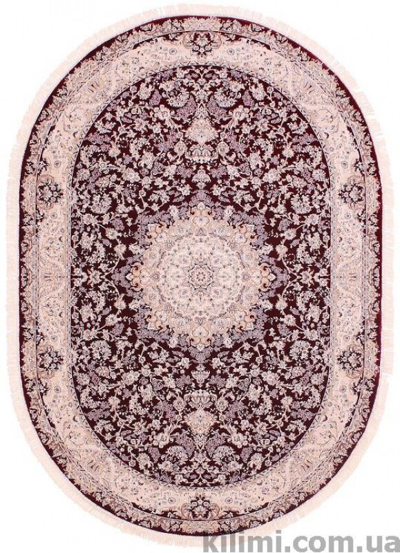 Синтетичні килими Esfehan X008 d.red-ivory овал